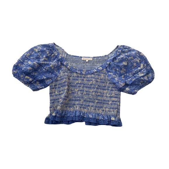 LoveShackFancy floral print cropped top size M - Picture 2 of 5